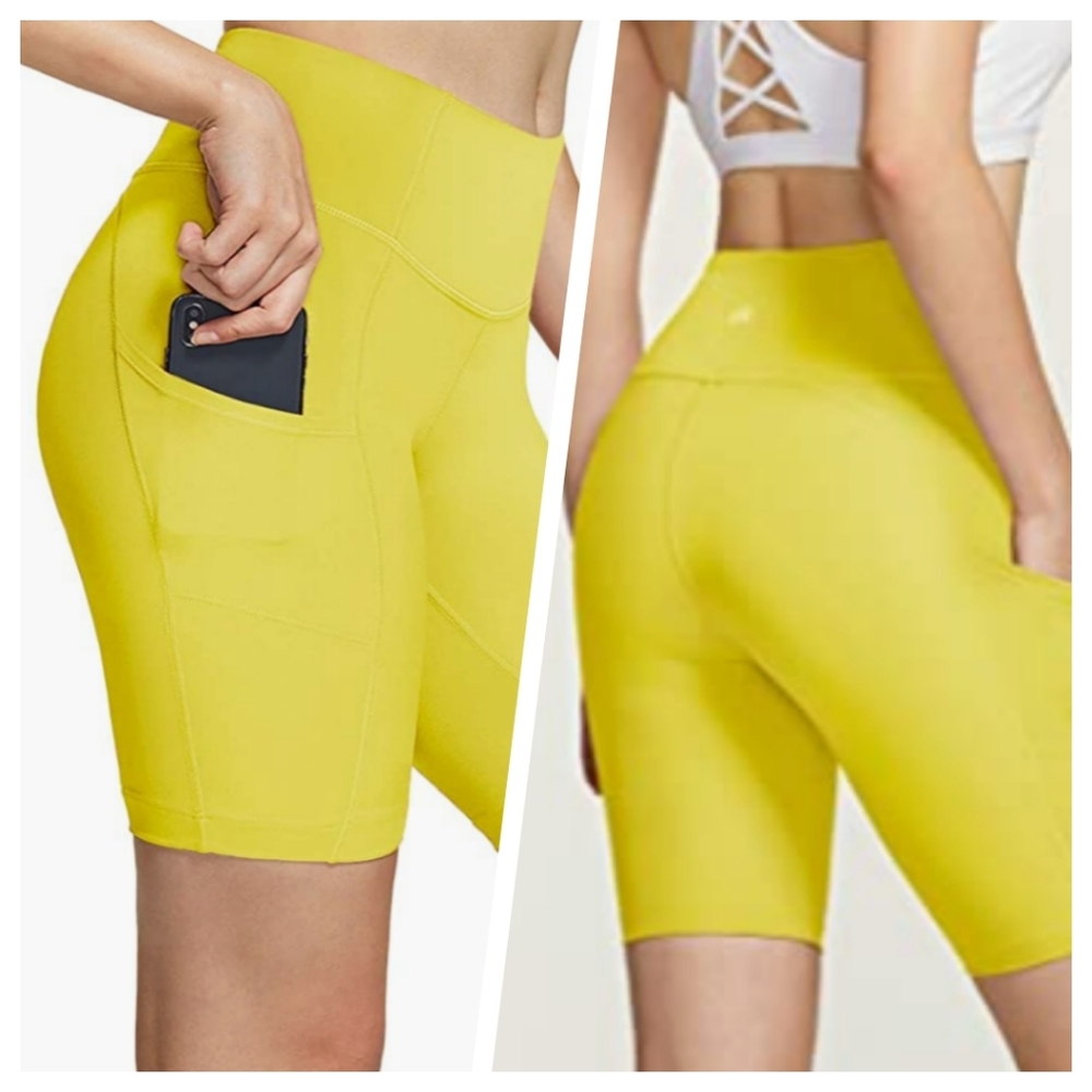 Tesla Women’s Bike,Running,Yoga Compression shorts XS Yellow